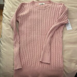 Pink Cable Knit Sweater